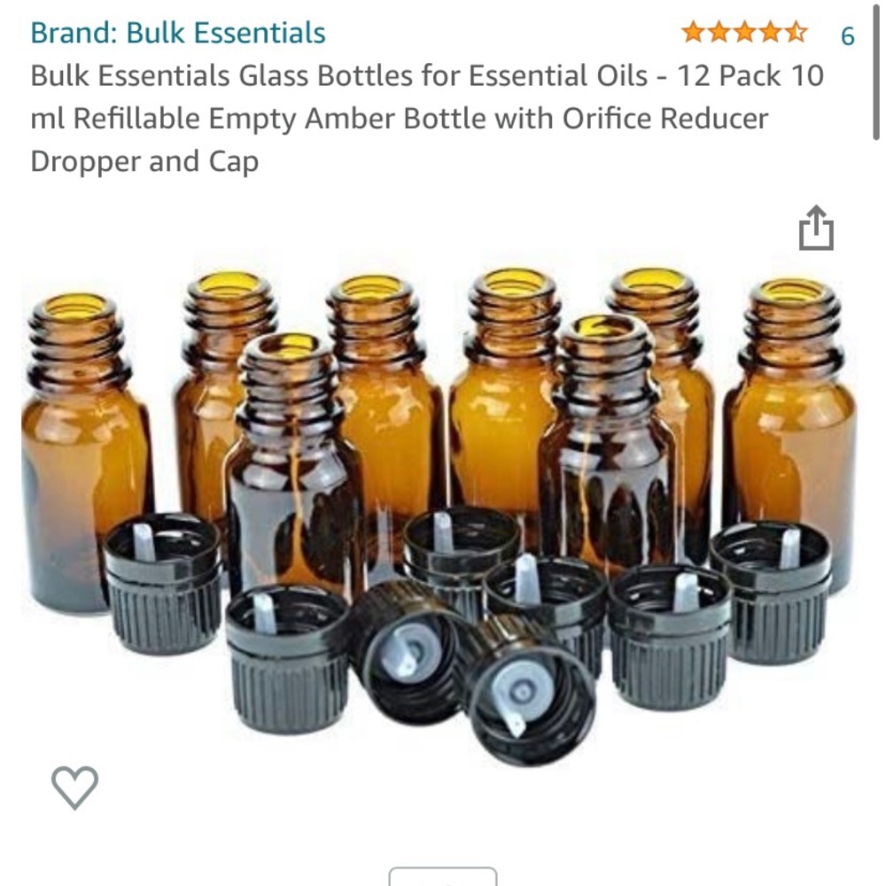 Bulk Essentials Glass Bottles for Essential Oils - 12 Pack 10
ml